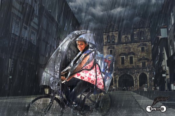 创意车用雨伞设计，给你的单车加前挡
